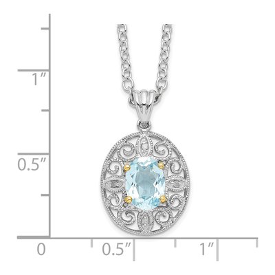 Sterling Silver Sky Blue Topaz & Diamond Brilliant Pendant Necklace – view 4