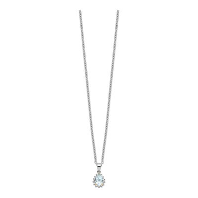 Sterling Silver Sky Blue Topaz & Diamond Brilliant Pendant Necklace – view 3