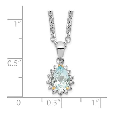 Sterling Silver Sky Blue Topaz & Diamond Brilliant Pendant Necklace – view 4