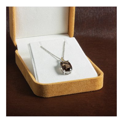 Sterling Silver Smoky Quartz & Diamond Brilliant Pendant Necklace – view 6