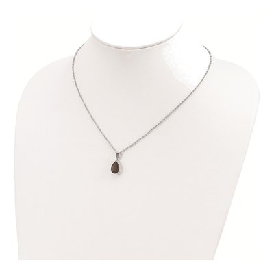 Sterling Silver Smoky Quartz & Citrine Brilliant Pendant Necklace – view 5