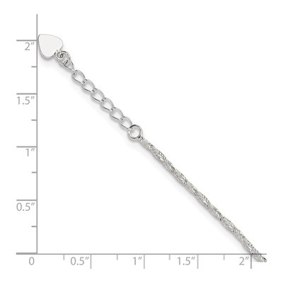 Sterling Silver 2mm Fancy Anklet – view 4