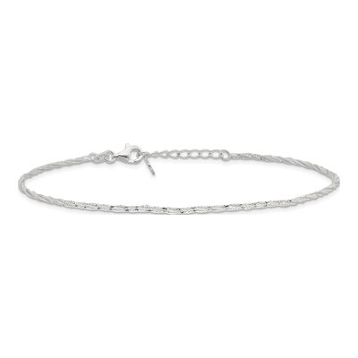 Sterling Silver 2mm Fancy Anklet – view 5