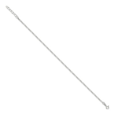 Sterling Silver 2mm Diamond-Cut Figaro Chain Anklet – view 3