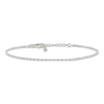 Sterling Silver 2mm Diamond-Cut Rope Chain Anklet – view 5