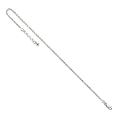 Sterling Silver 2mm Diamond-Cut Rope Chain Anklet – view 8