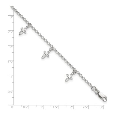 Sterling Silver Cross Anklet – view 4