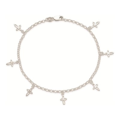 Sterling Silver Cross Anklet – view 6