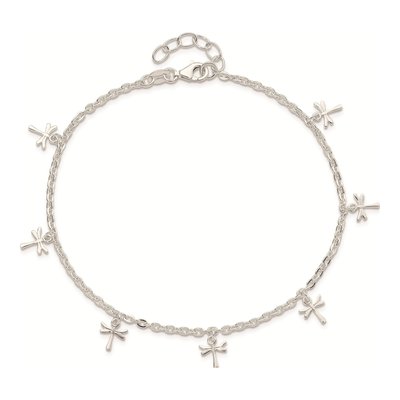 Sterling Silver Dragonfly Anklet – view 6