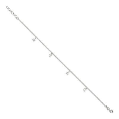 Sterling Silver Moon Stars Anklet – view 2