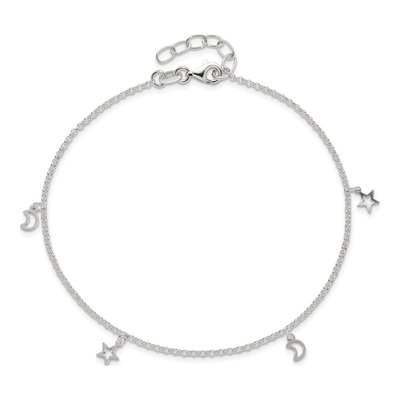 Sterling Silver Moon Stars Anklet – view 5