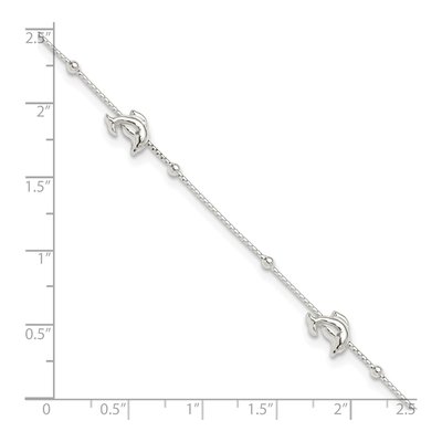 Sterling Silver Dolphin Anklet – view 4