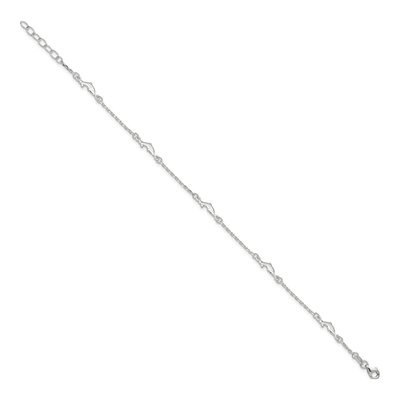 Sterling Silver Dolphin Station Anklet – view 3