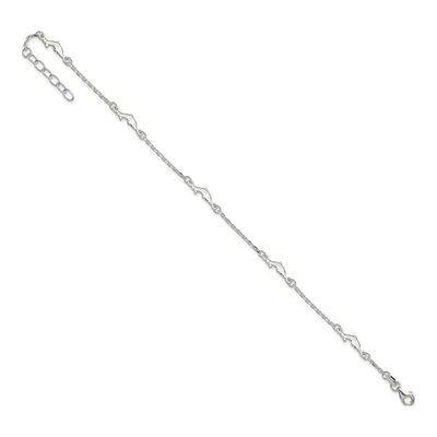 Sterling Silver Dolphin Station Anklet – view 8