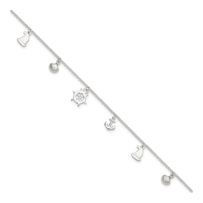 Sterling Silver Ocean Anklet – view 2