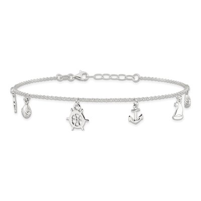 Sterling Silver Ocean Anklet – view 4
