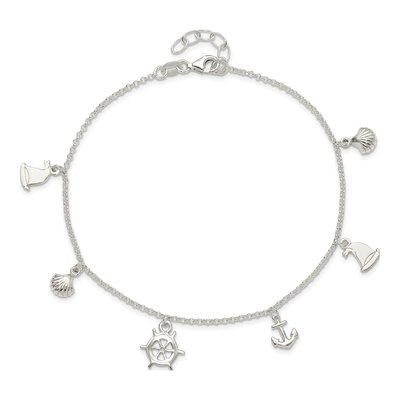 Sterling Silver Ocean Anklet – view 5