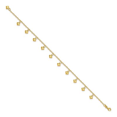 Gold-Plated Sterling Silver Puffed Heart Anklet – view 3