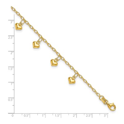 Gold-Plated Sterling Silver Puffed Heart Anklet – view 5