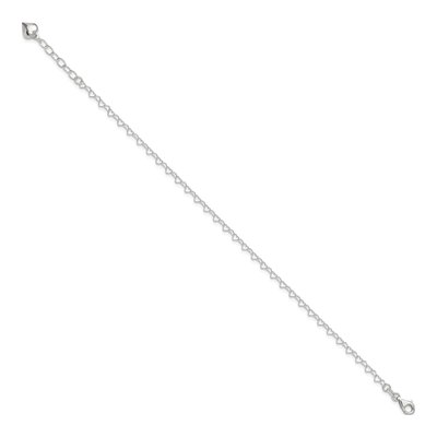 Sterling Silver Puffed Heart Dangle Anklet – view 3