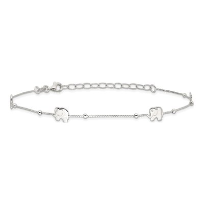 Sterling Silver Elephant Anklet – view 5
