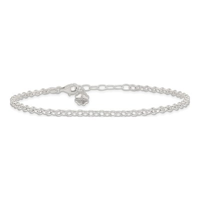 Sterling Silver Clover Dangle Anklet – view 5
