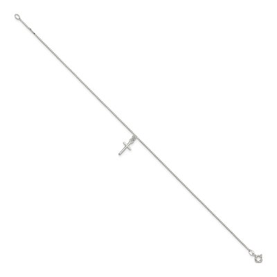 Sterling Silver Cross Box Anklet – view 3