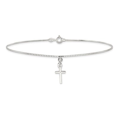 Sterling Silver Cross Box Anklet – view 4