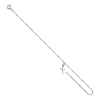 Sterling Silver Cross Box Anklet – view 5