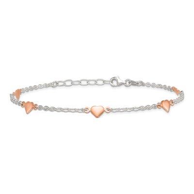 Sterling Silver Heart Anklet – view 4