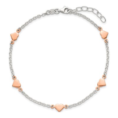 Sterling Silver Heart Anklet – view 5