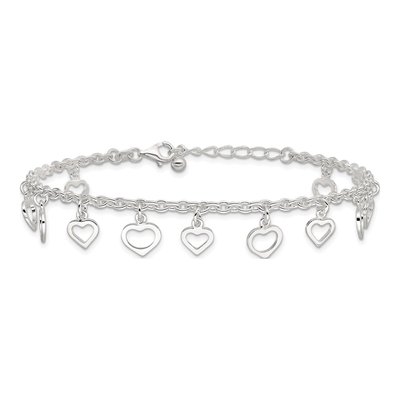 Sterling Silver Heart Anklet – view 4