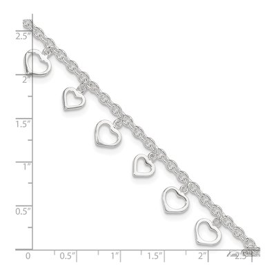 Sterling Silver Heart Anklet – view 5