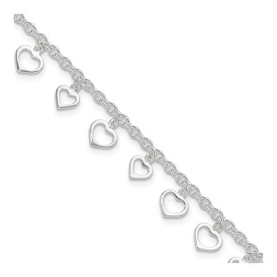 Sterling Silver Heart Anklet