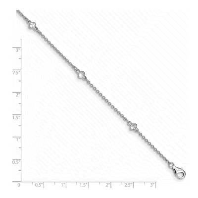 Sterling Silver CZ Station Anklet – view 8