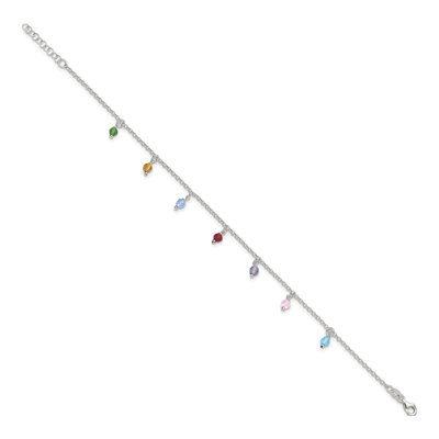 Sterling Silver Multi-Colored Anklet – view 3
