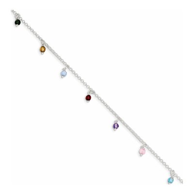 Sterling Silver Multi-Colored Anklet – view 4