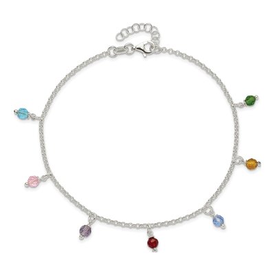 Sterling Silver Multi-Colored Anklet – view 5