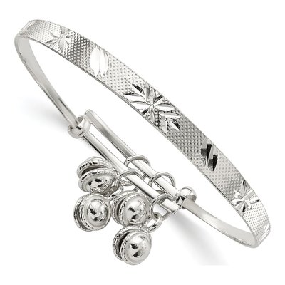 Sterling Silver Bells Bangle Bracelet