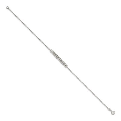 Sterling Silver Beaded Love Anklet – view 3
