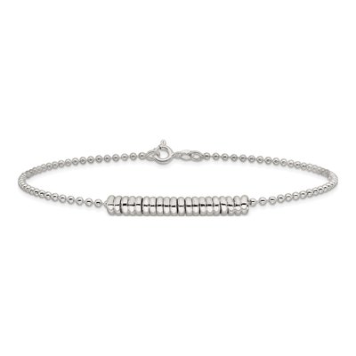 Sterling Silver Beaded Love Anklet – view 4