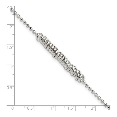 Sterling Silver Beaded Love Anklet – view 5