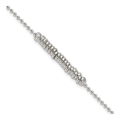 Sterling Silver Beaded Love Anklet