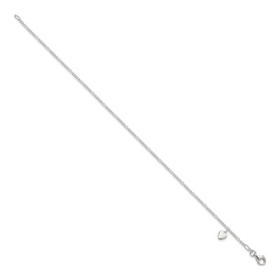 Sterling Silver Heart Dangle Anklet – view 3