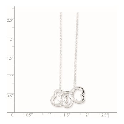 Sterling Silver Fancy 3-Heart Pendant Necklace – view 4