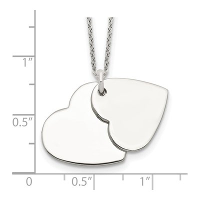 Sterling Silver Double Heart Pendant Necklace – view 4