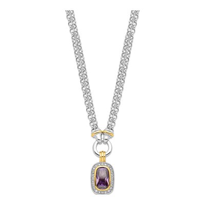 Sterling Silver CZ Pendant Necklace – view 3