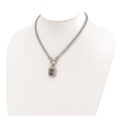 Sterling Silver CZ Pendant Necklace – view 5