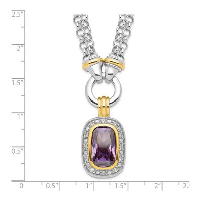 Sterling Silver CZ Pendant Necklace – view 6