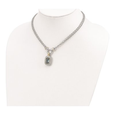 Sterling Silver CZ Clear Pendant Necklace – view 5